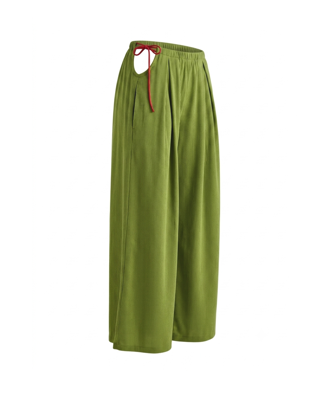 Agnee Cutout Wide-Leg Pants in Handloom Cotton