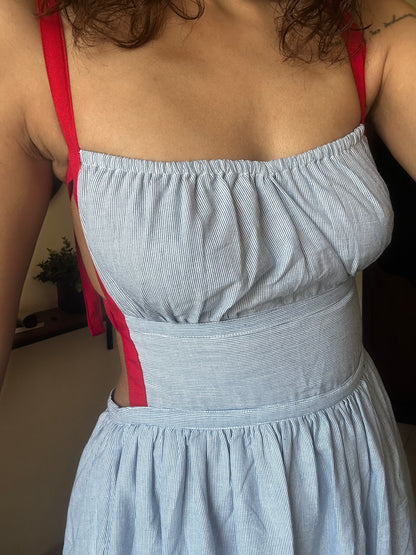 Stripes | Divinity Handloom Cotton Backless Maxi Dress