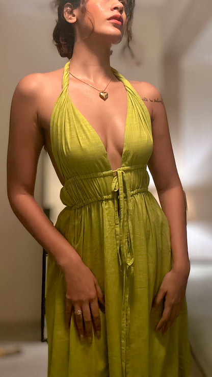 Zeenat Halter Maxi in Handloom Cotton