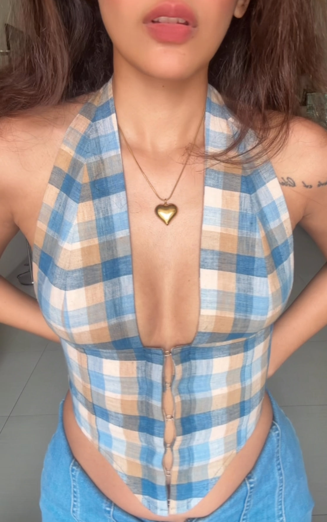 Aaila! Halter Top | Checkered