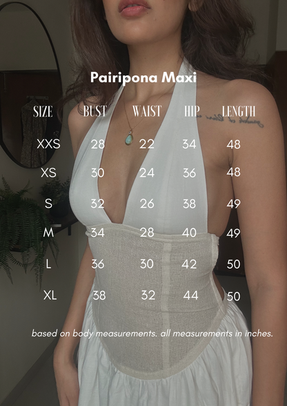 Pairipona Backless Handloom Cotton Maxi Dress