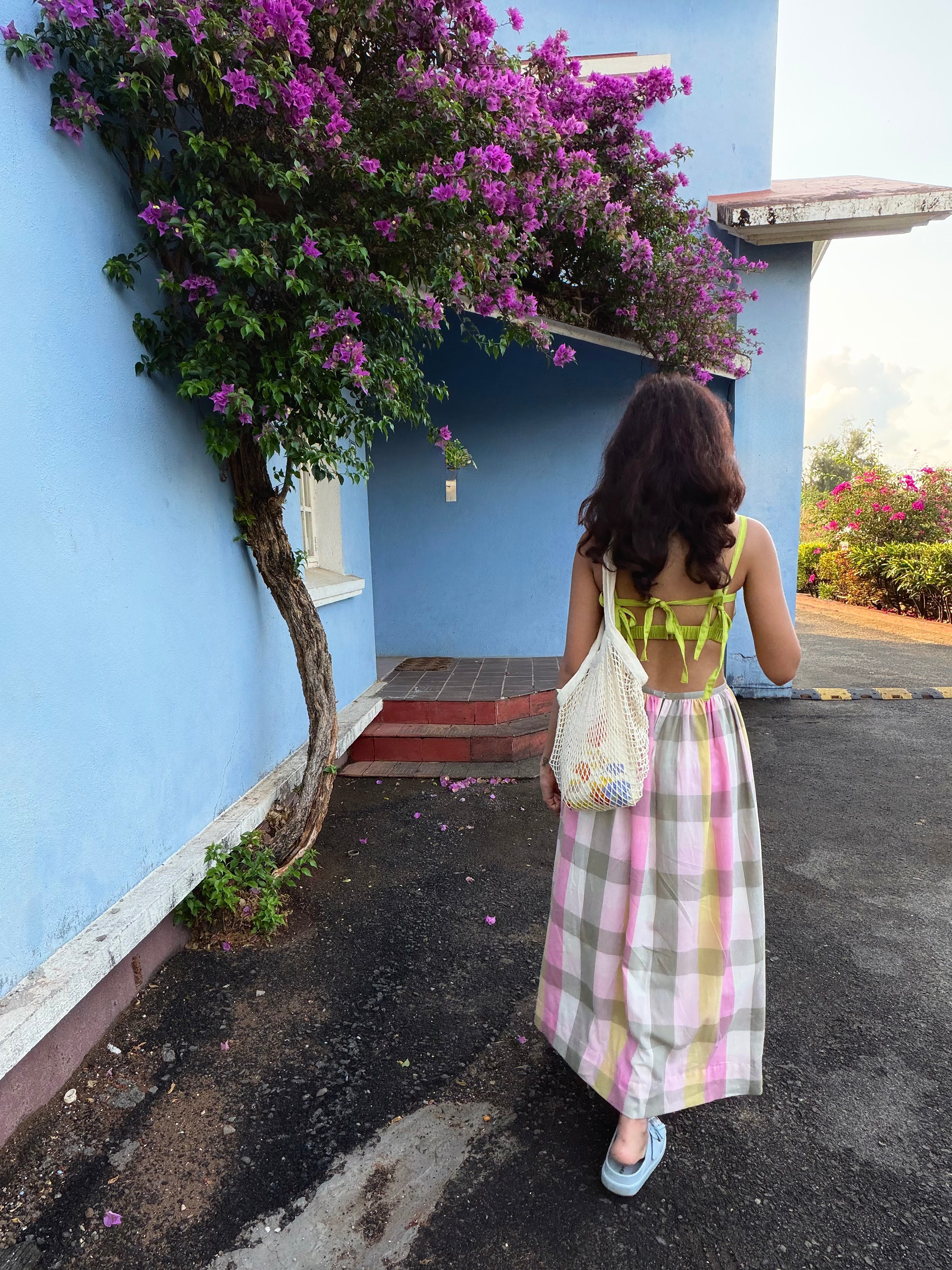 Divinity in Cassata | Handloom Cotton Backless Maxi