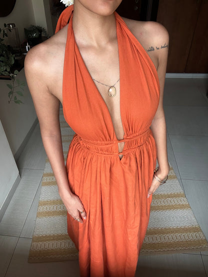 Zeenat Halter Maxi in Handloom Cotton