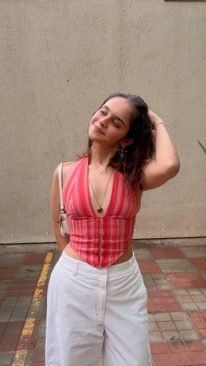 Aaila! Halter Top | Paprika | Handloom Cotton