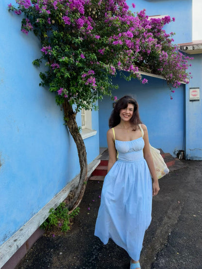Divinity in Cotton Candy | Handloom Cotton Backless Maxi