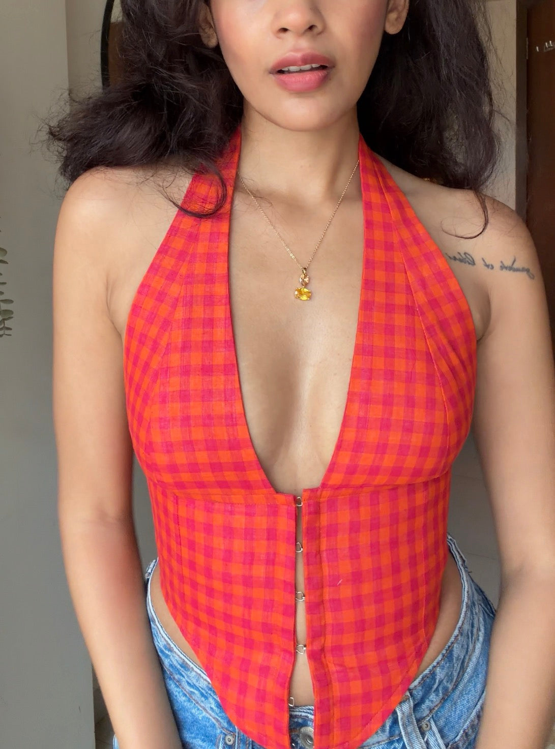 Checkered | Aaila! Halter Top | Handloom Cotton