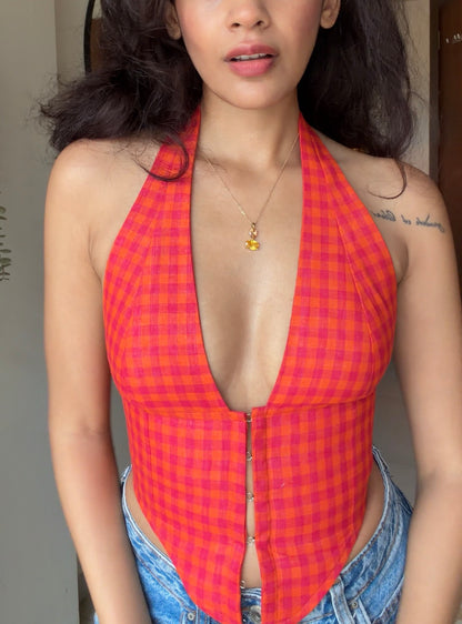 Checkered | Aaila! Halter Top | Handloom Cotton