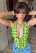 Aaila! Halter Top | Checkered