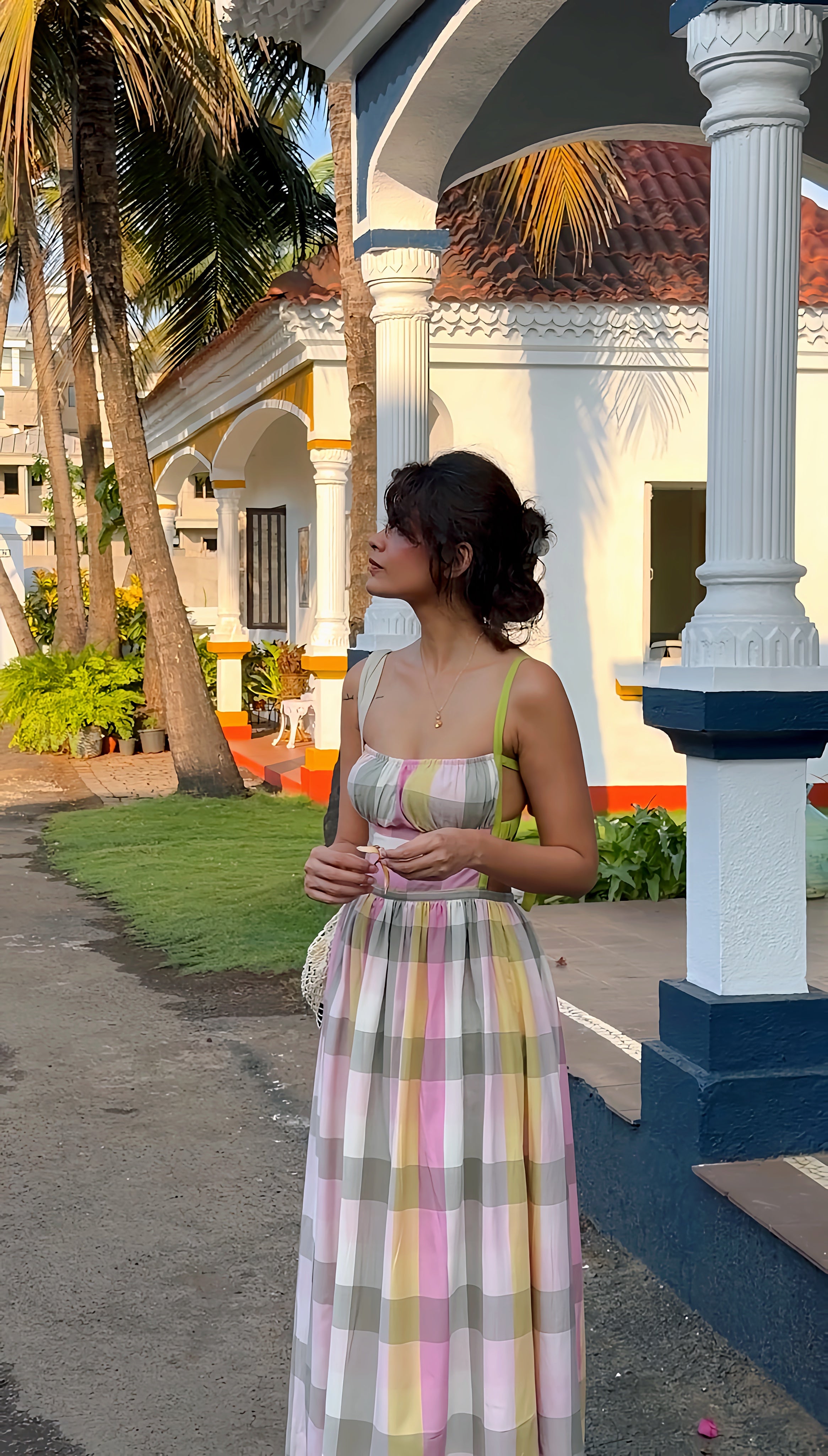 Divinity in Cassata | Handloom Cotton Backless Maxi