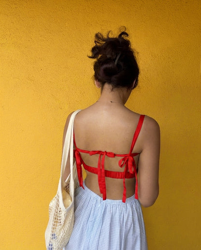 Divinity in Cotton Candy | Handloom Cotton Backless Maxi