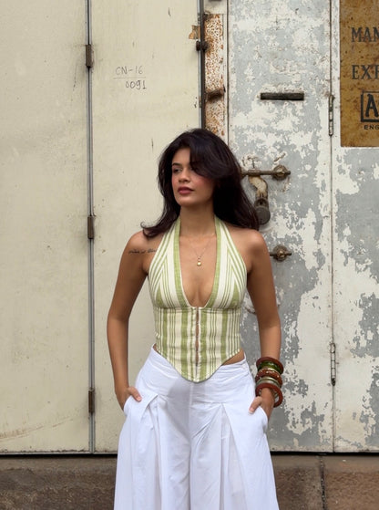 Aaila! Halter Top | Stripes | Handloom Cotton